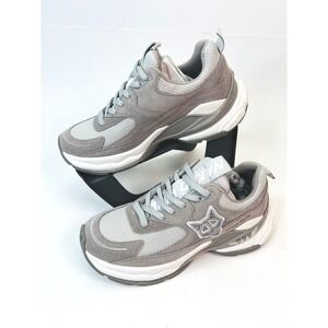 Naked Wolfe Super Grey Suede and Mesh‎ Low-top Trainers Sneakers Womens 8US 38EU